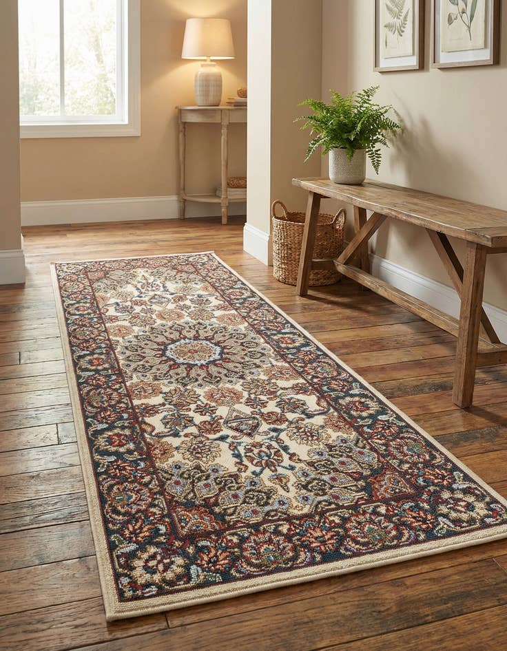 Detail image of 2' x 5' 1  Washable Traditional Indoor / Outdoor Runner Rug