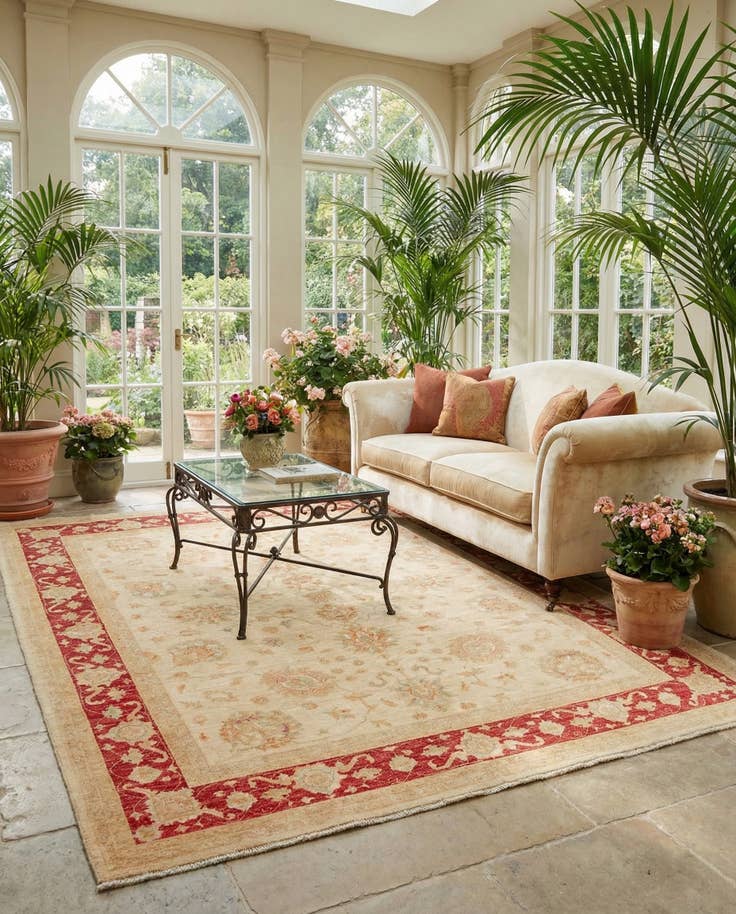 Detail image of 8' 2 x 9' 9 Hand Knotted Peshawar Ziegler Rug