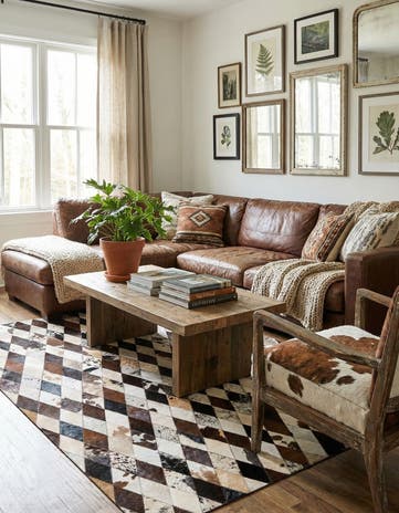 4' 9 x 6' 9 Cowhide Stocks Rug