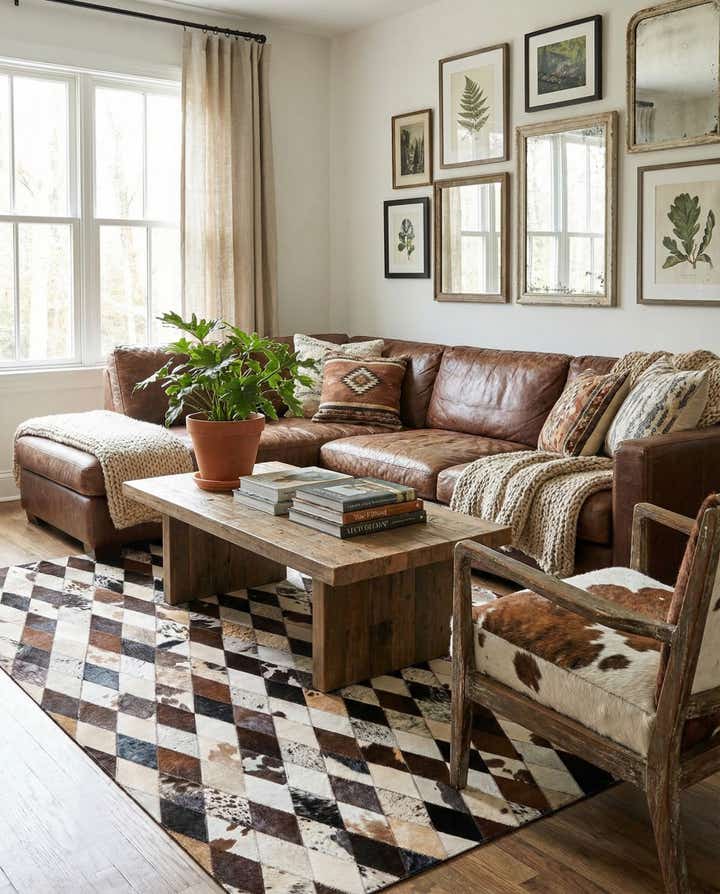 4' 9 x 6' 9 Cowhide Stocks Rug
