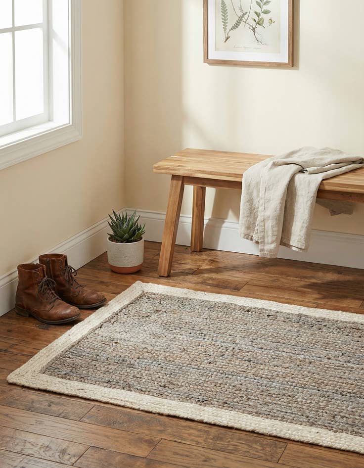 Detail image of 3' 1 x 5' 1  Hand Braided Jute Rug
