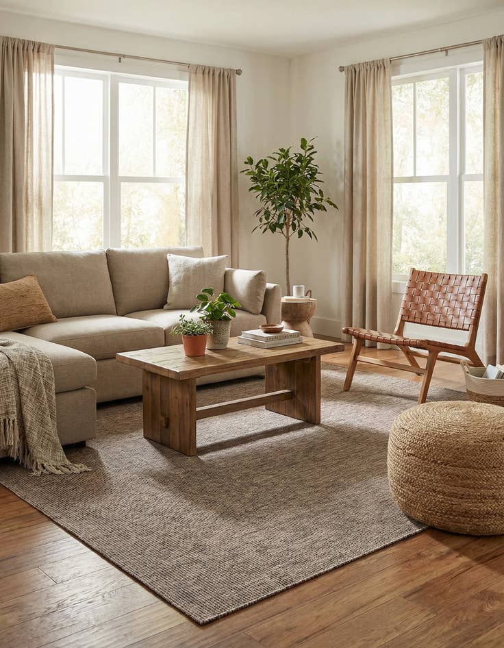 Detail image of 240cm x 240cm  Washable Solid Indoor / Outdoor Square Rug