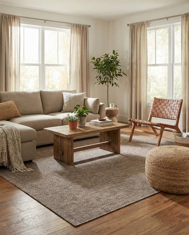 Detail image of 7' 10 x 7' 10 Easy-Clean Solid Indoor / Outdoor Square Rug