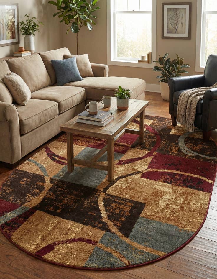 Detail image of 6' 1 x 9' Coffee Shop Oval Rug