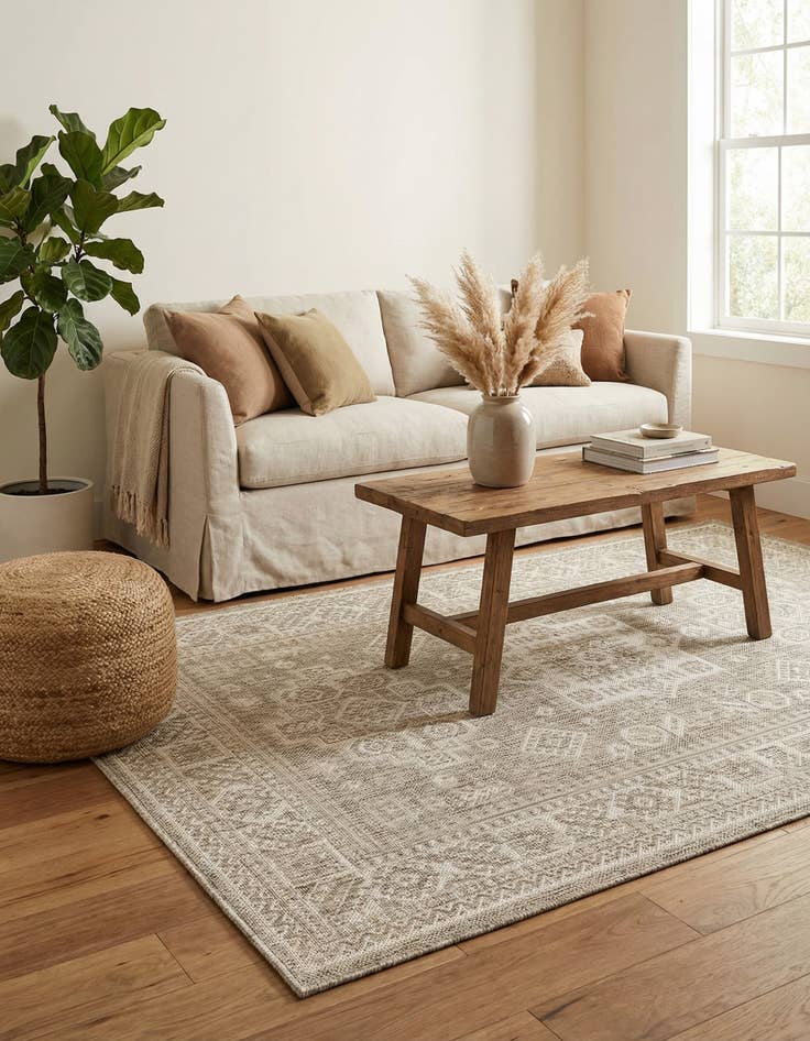 Detail image of 4' x 6'  Washable Aztec Indoor / Outdoor Rug