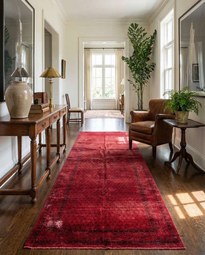 3' 9 x 9' 7 Hand Knotted Ultra Vintage Persian Wool Runner Rug