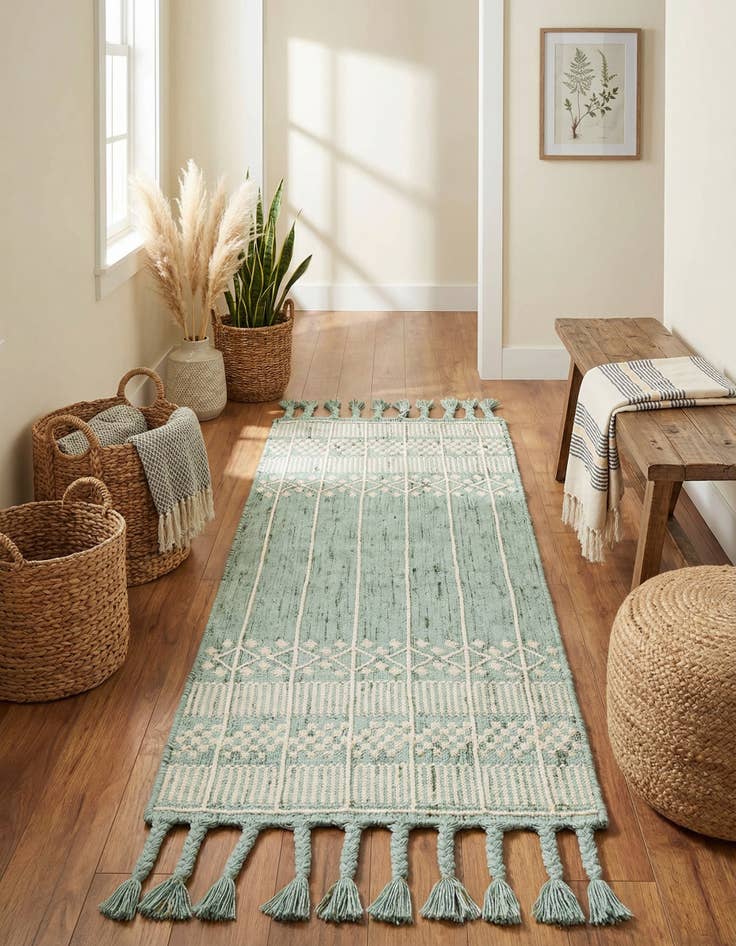 Detail image of 2' 2 x 5' 1 Easy-Clean Eco Bohemian Indoor / Outdoor Runner Rug