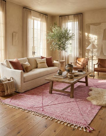 6' 4 x 9' 9 Hand Knotted Moroccan Wool Rug