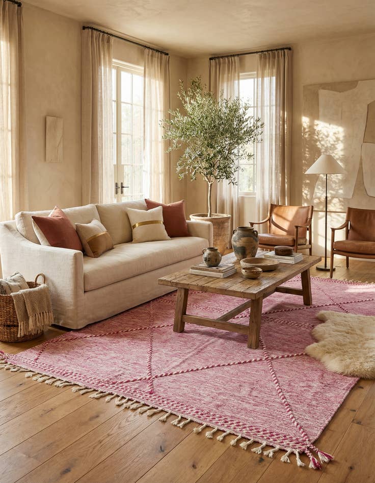 Detail image of 6' 4 x 9' 9  Hand Knotted Moroccan Wool Rug