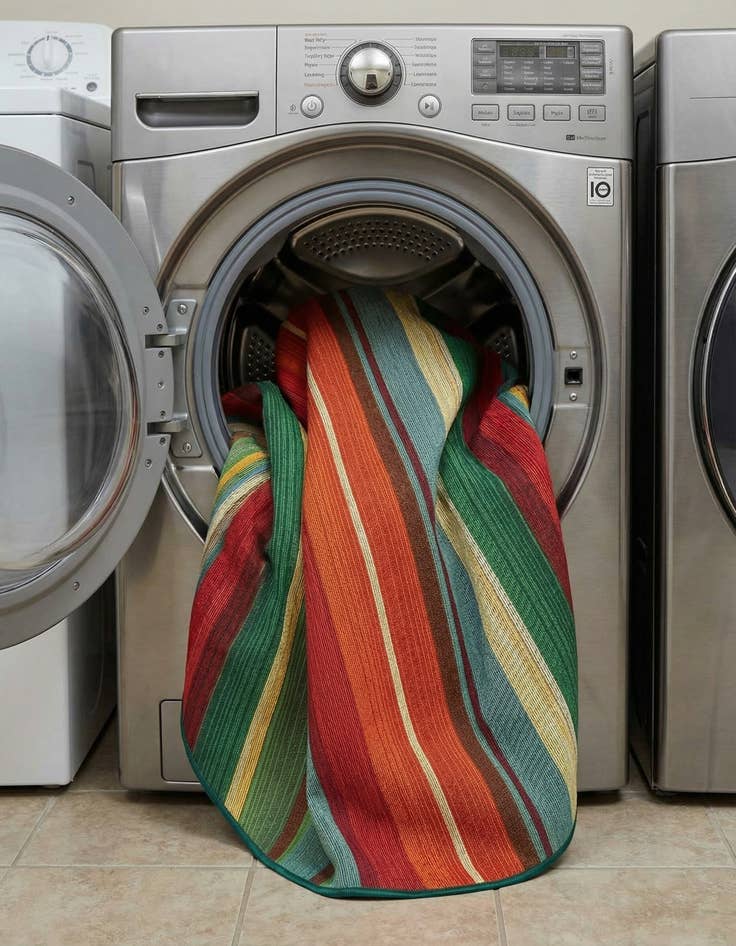 Detail image of 3' x 3'  Washable Modern Indoor / Outdoor Round Rug