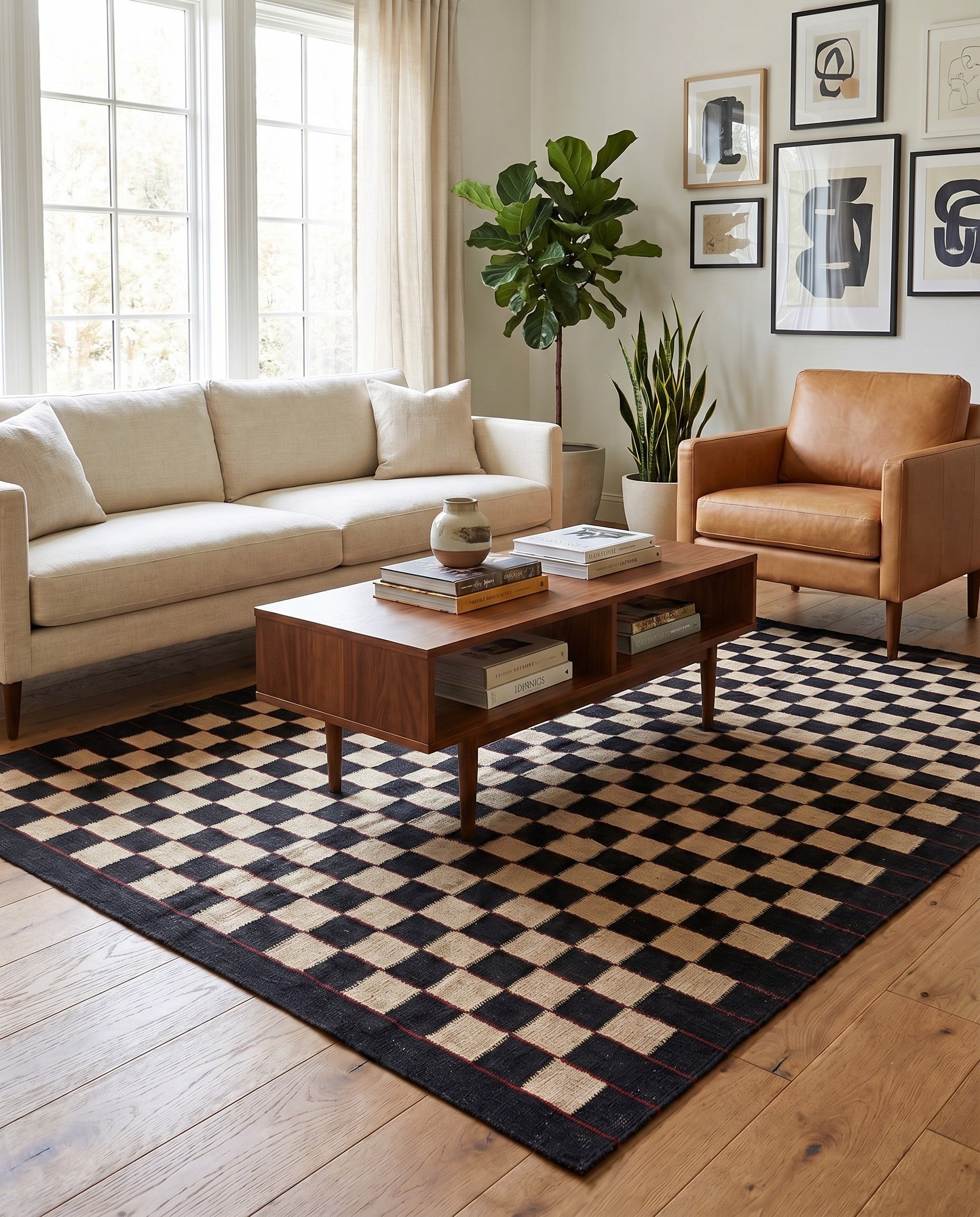 150cm x 195cm Hand Woven Kilim Modern Wool Rug
