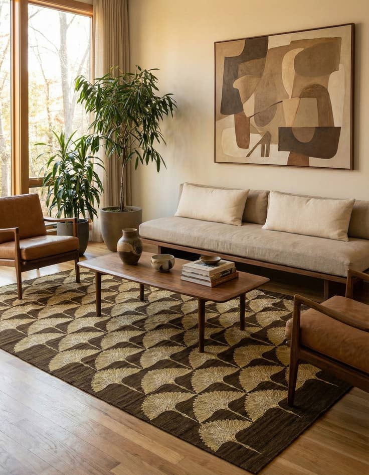 Detail image of 6' 7 x 8' 6  Hand Woven Kilim Modern Wool Rug