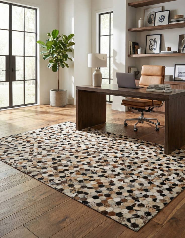 Detail image of 5' x 8' Cowhide - Patchwork Rug