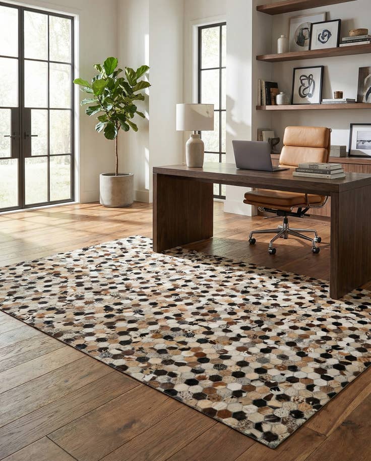 Detail image of 5' x 8' Cowhide - Patchwork Rug