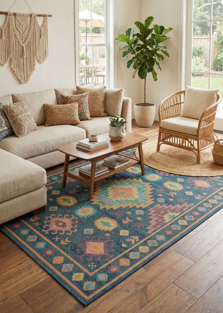 6' 1 x 9' Easy-Clean Baja Indoor / Outdoor Rug