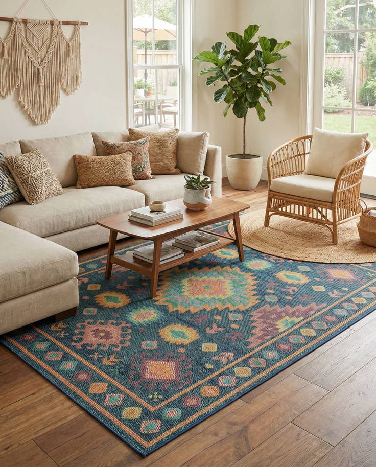 Detail image of 6' 1 x 9' Easy-Clean Baja Indoor / Outdoor Rug