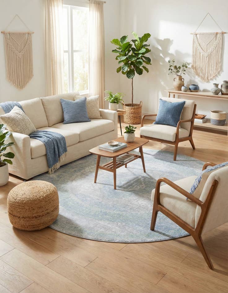 Detail image of 7' 10 x 7' 10 Kamala Washable Round Rug