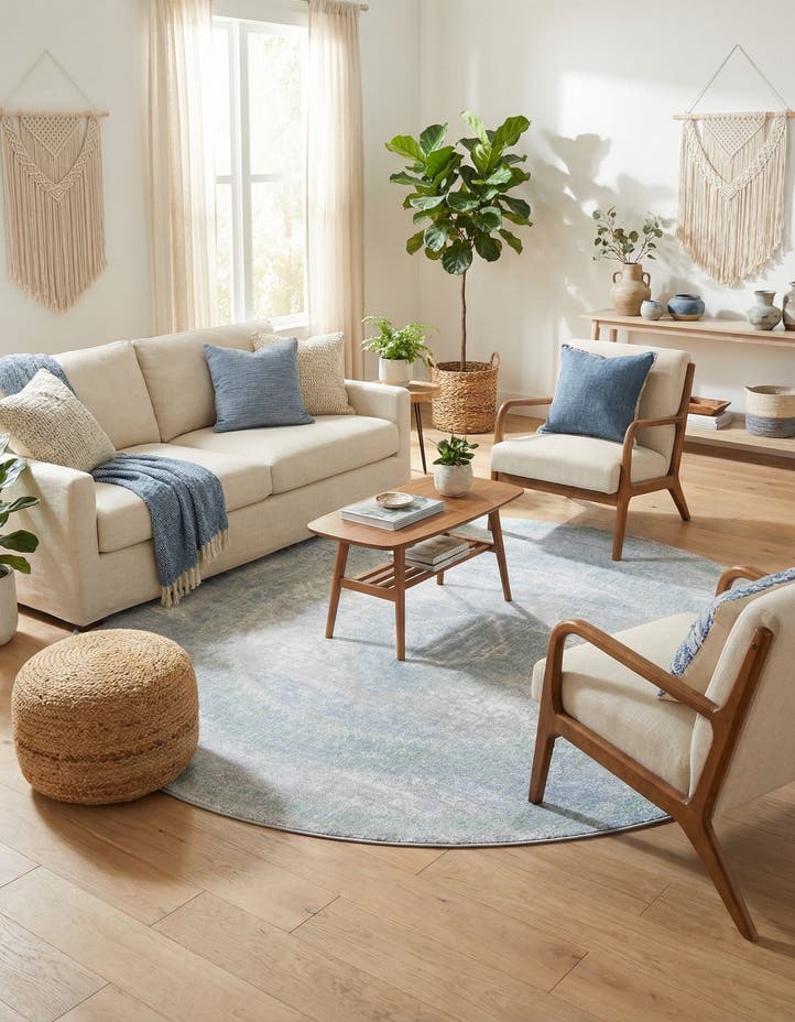 7' 10 x 7' 10 Kamala Washable Round Rug