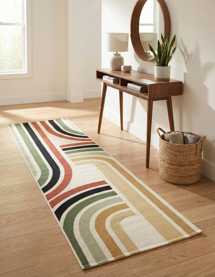 Detail image of 2' x 8' Easy-Clean Modern Indoor / Outdoor Runner Rug