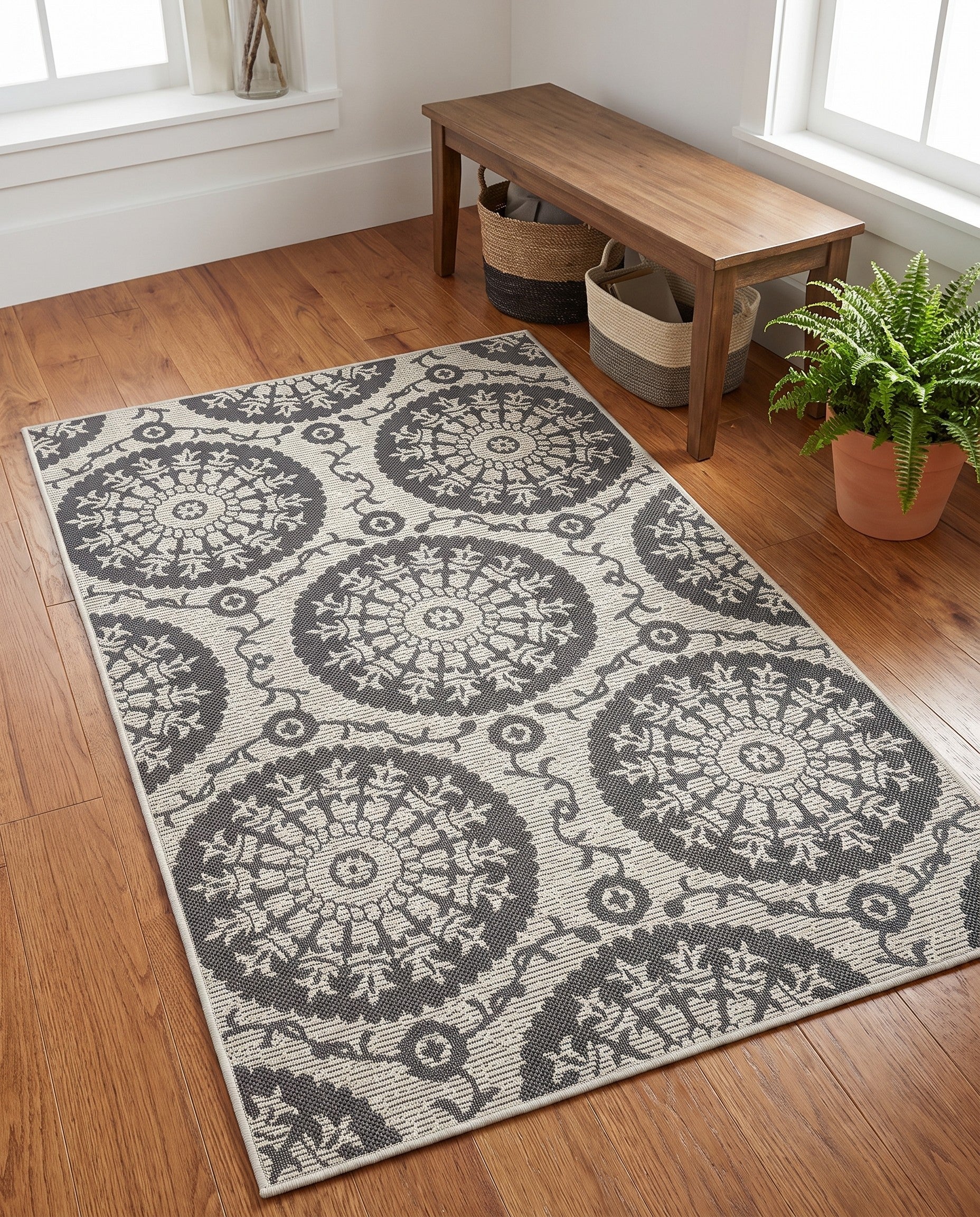 3' 3 x 5' Easy-Clean Botanical Indoor / Outdoor Rug