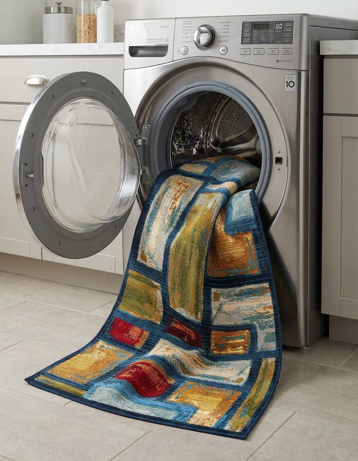 Detail image of 2' x 6'  Washable Modern Indoor / Outdoor Runner Rug