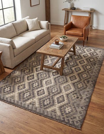 4' 10 x 6' 7 Hand Woven Kilim Maymana Rug