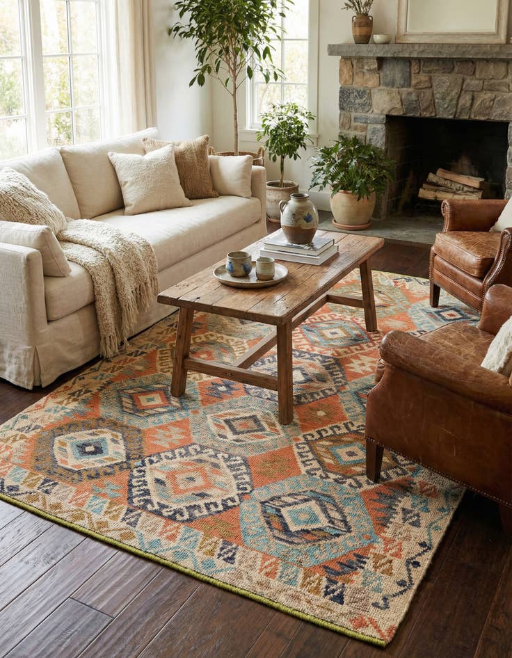 Detail image of 5' 8 x 8' 2  Hand Knotted Kazak Wool Rug