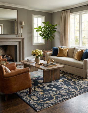 8' 1 x 10' Hand Knotted Oushak Wool Rug