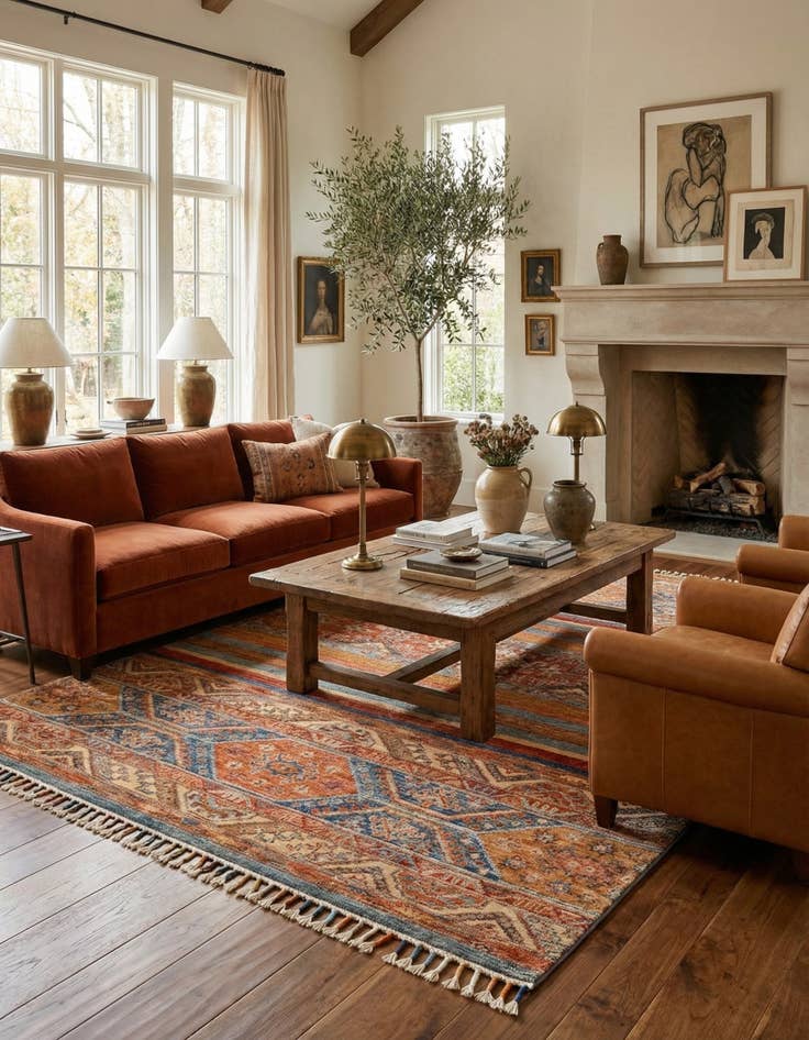 Detail image of 4' x 5' 8  Hand Knotted Ariana Ziegler Rug