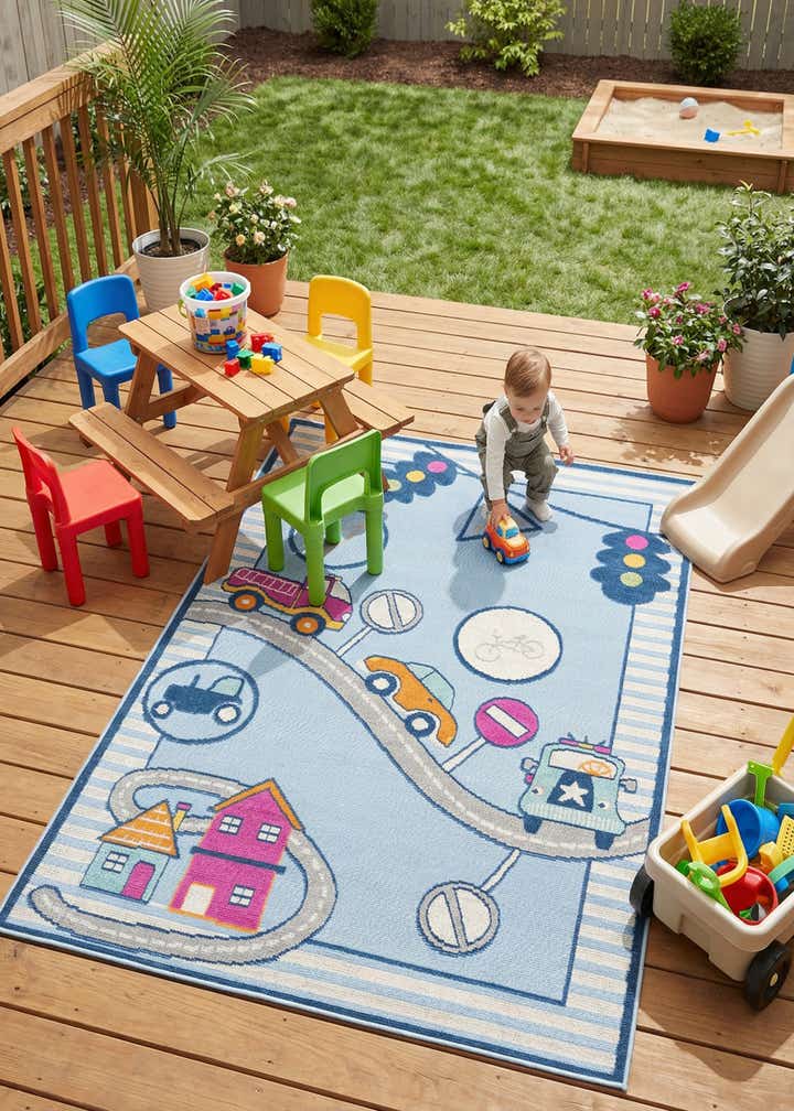 5' 3 x 7' 7 Easy-Clean Indoor / Outdoor Rug