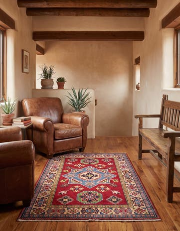 3' 3 x 5' Hand Knotted Kazak Rug