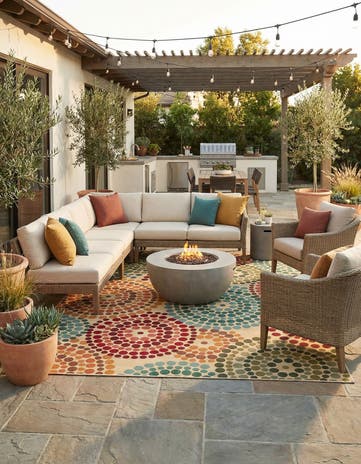 10' x 13' Easy-Clean Modern Indoor / Outdoor Rug