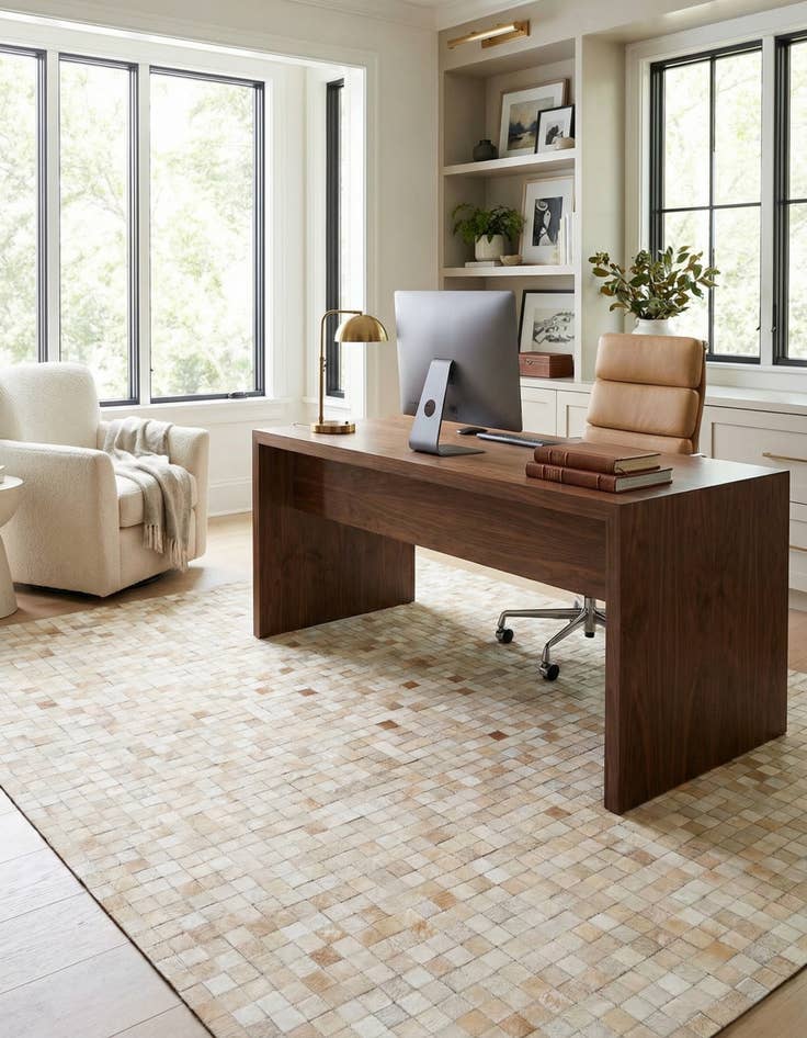 Detail image of 5' x 7' 11 Cowhide Stocks Rug