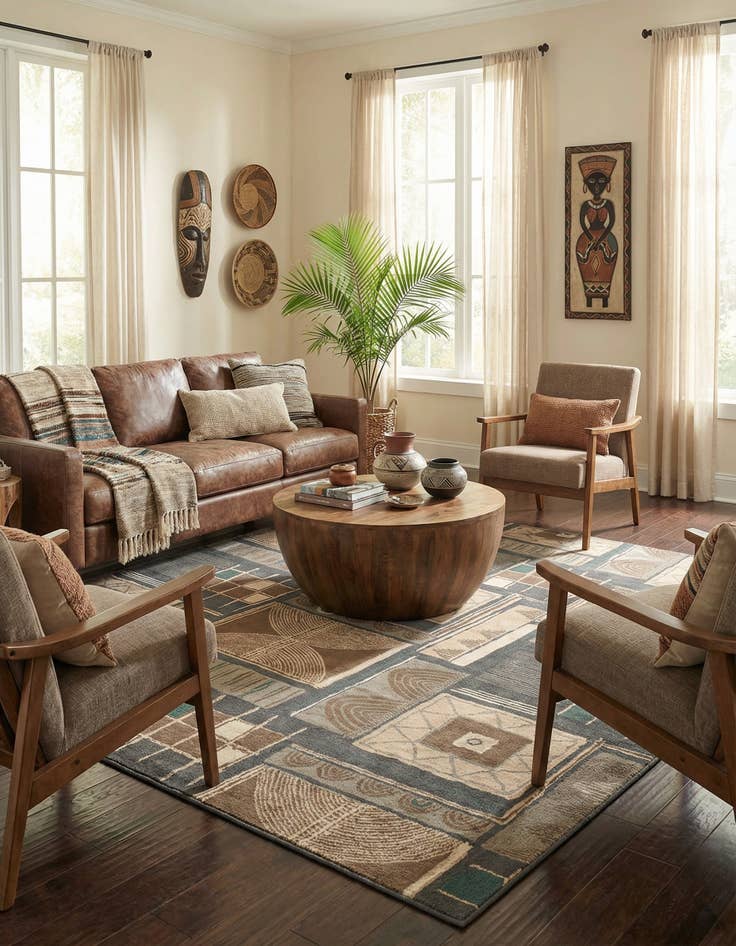 Detail image of  10' x 10' Savannah Square Rug