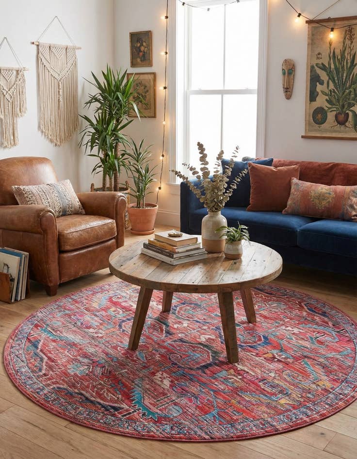 Detail image of  10' 6 x 10' 6  Washable Maahru Round Rug