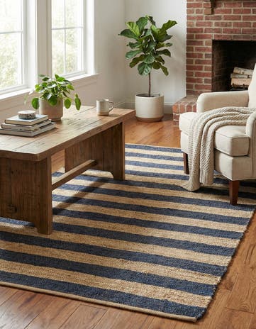5' 1 x 8' Handmade Braided Jute Rug