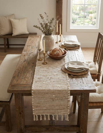 1' 2 x 8' Hand Woven Chindi Jute Table Runner Rug
