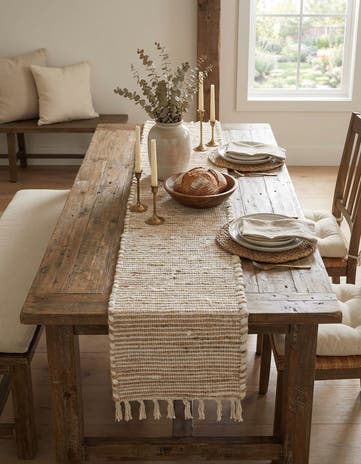 1' 2 x 8' Hand Woven Chindi Jute Table Runner Rug