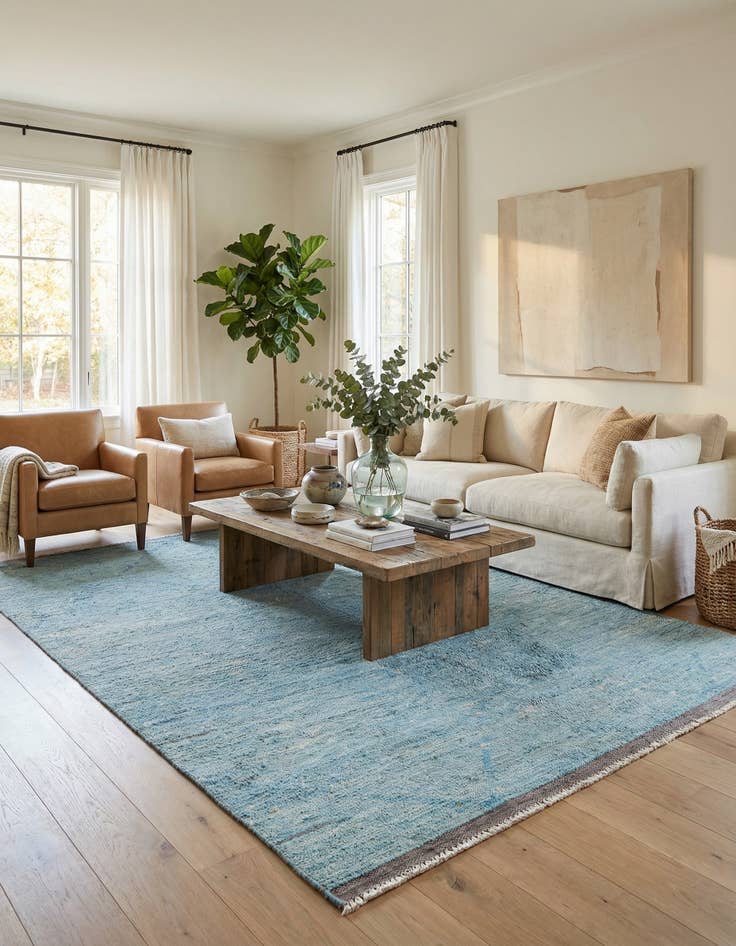 Detail image of 6' 1 x 9' 6  Hand Knotted Moroccan Wool Rug