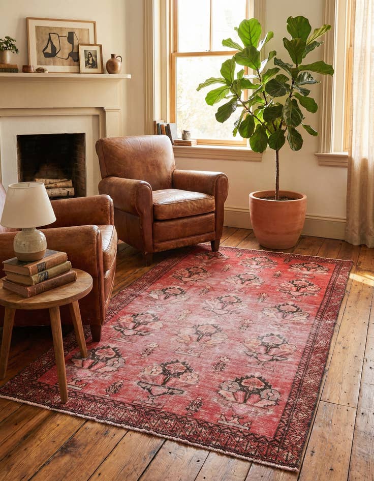 Detail image of  3' 5 x 6'  Hand Knotted Ultra Vintage Persian Wool Rug