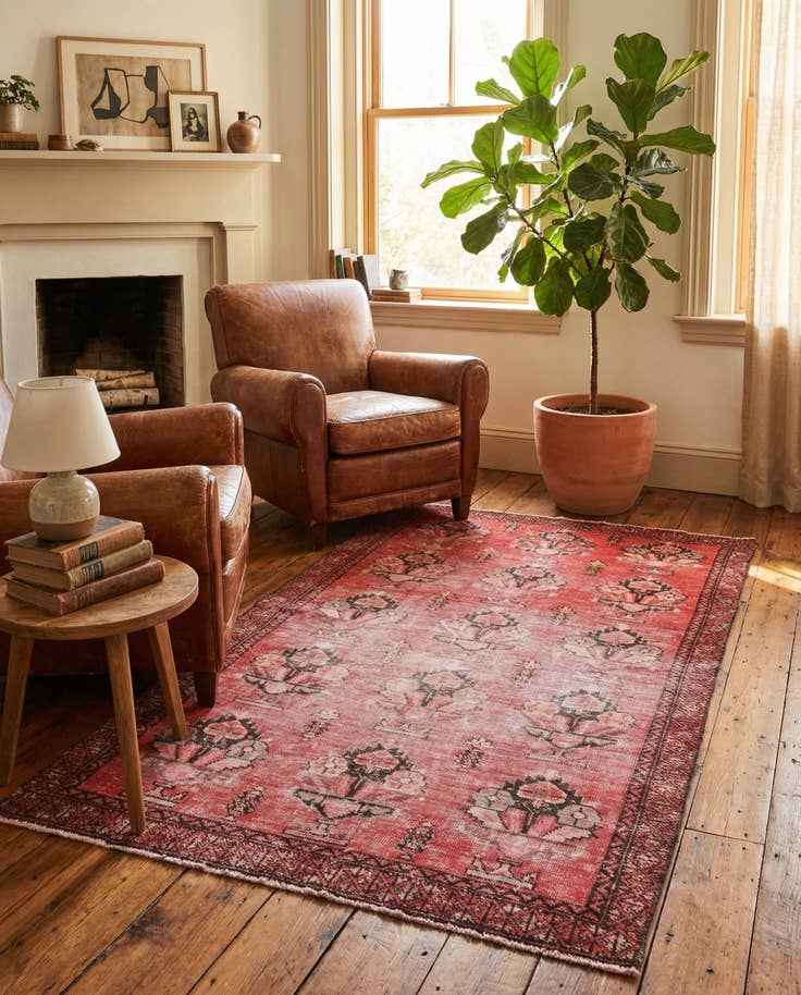 Detail image of 3' 5 x 6' Hand Knotted Ultra Vintage Persian Wool Rug