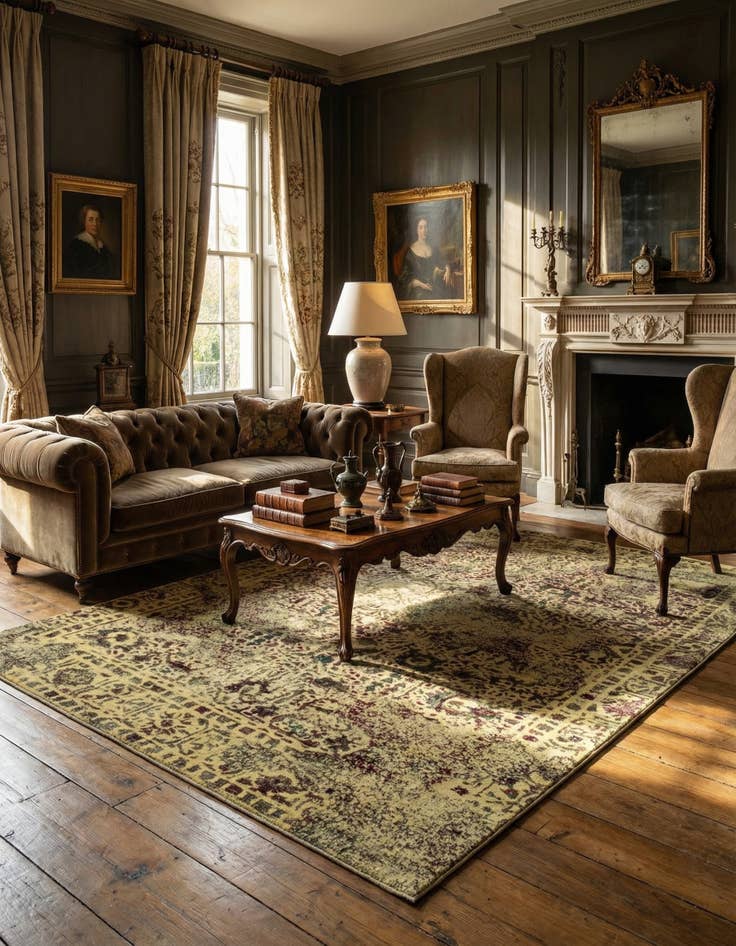 Detail image of 5' 6 x 9' 11 Vintage Royal Wool Rug