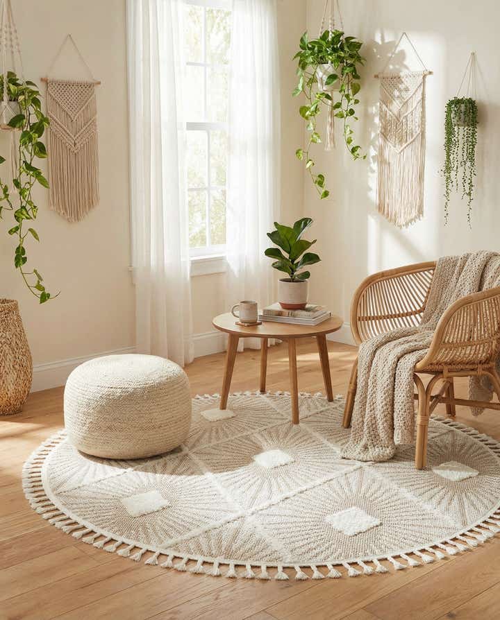 5' 3 x 5' 3 Boho Round Rug