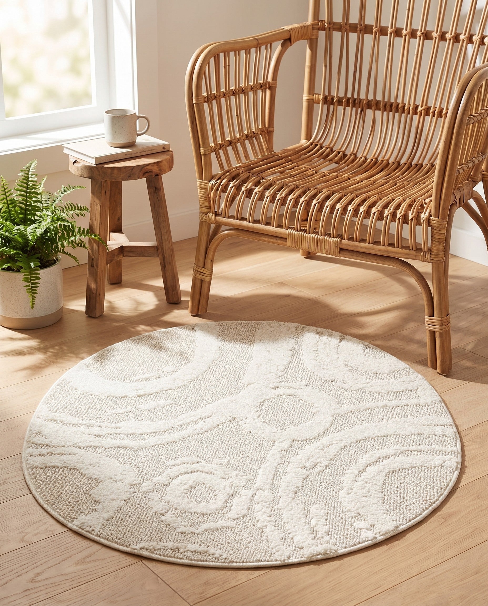 3' 3 x 3' 3 Boho Round Rug