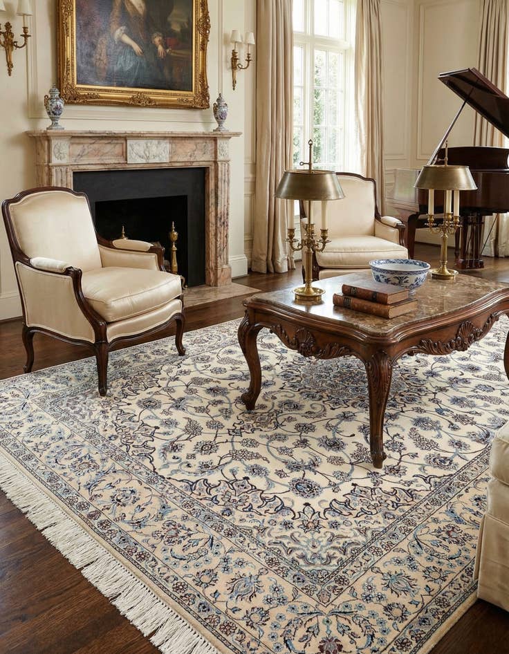 Detail image of 4' 8 x 7' 4 Nain Rug