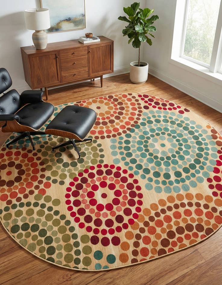 Detail image of 7' 10 x 10' Easy-Clean Modern Indoor / Outdoor Oval Rug