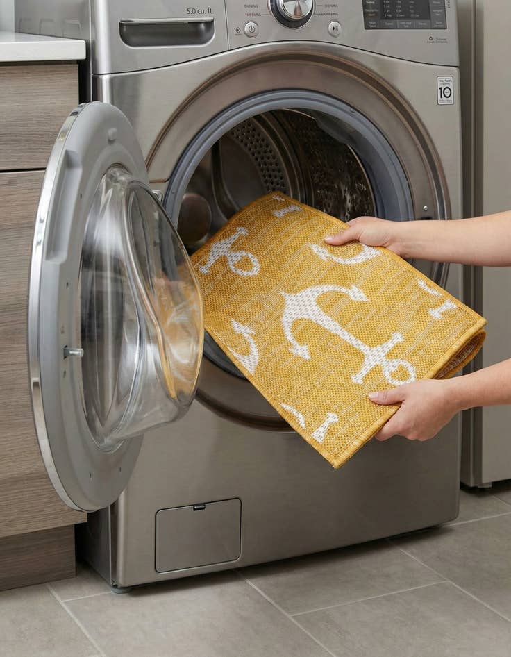 Detail image of 1' 4 x 1' 4  Washable Coastal Indoor / Outdoor Sample Rug