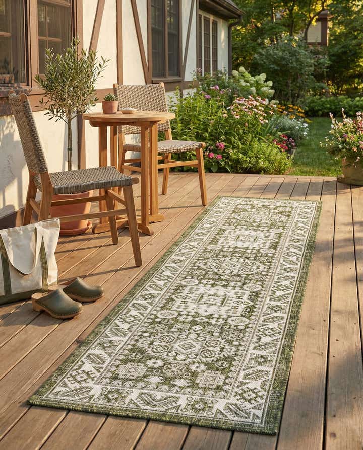 2' x 8' Easy-Clean Aztec Indoor / Outdoor Runner Rug