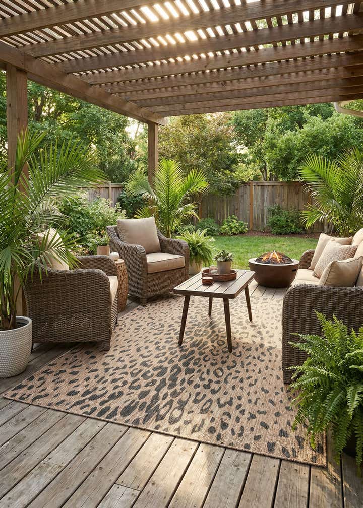 5' 3 x 7' Easy-Clean Safari Indoor / Outdoor Rug