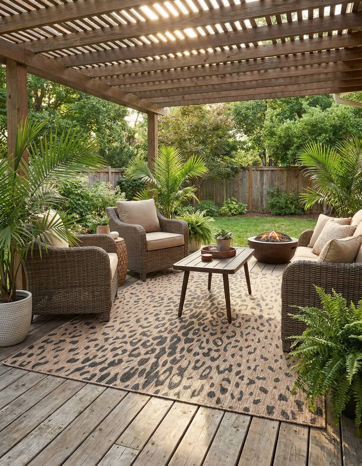 Detail image of 5' 3 x 7'  Washable Safari Indoor / Outdoor Rug